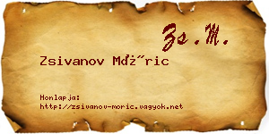Zsivanov Móric névjegykártya